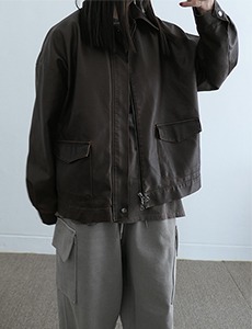 vintage over leather jacket(2c)